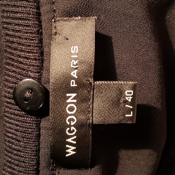 Waggon Paris Chic Blouse/Mini Dress Gingham Black/White Size Large Women Wool - Picture 5 of 10